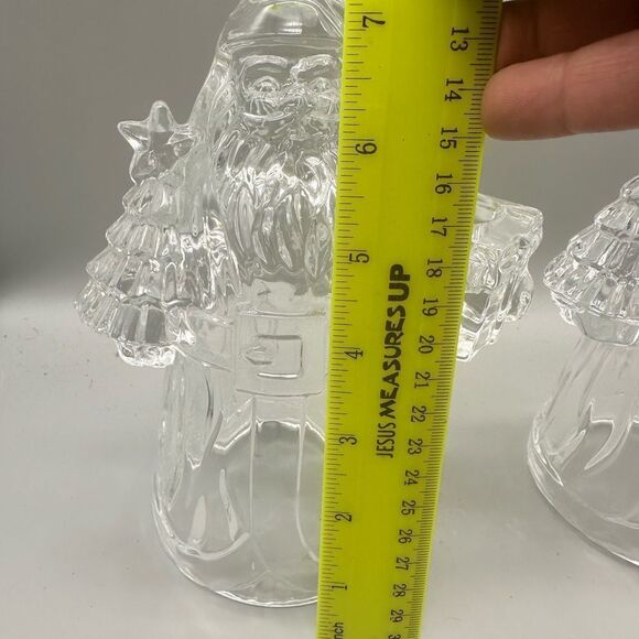 Vintage Imperial 24% lead crystal Santa Clause candlesticks - Picture 5 of 12